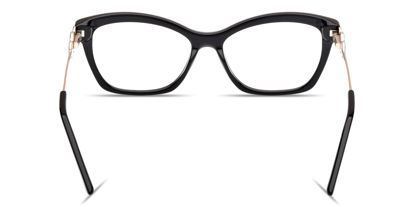 Shop Guess Rectangle Eyeglasses in Black online.