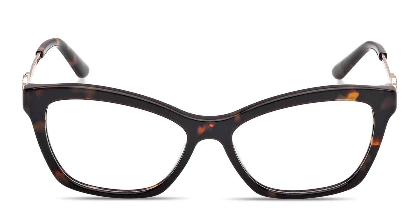 Shop Guess Rectangle Eyeglasses in Havana online.