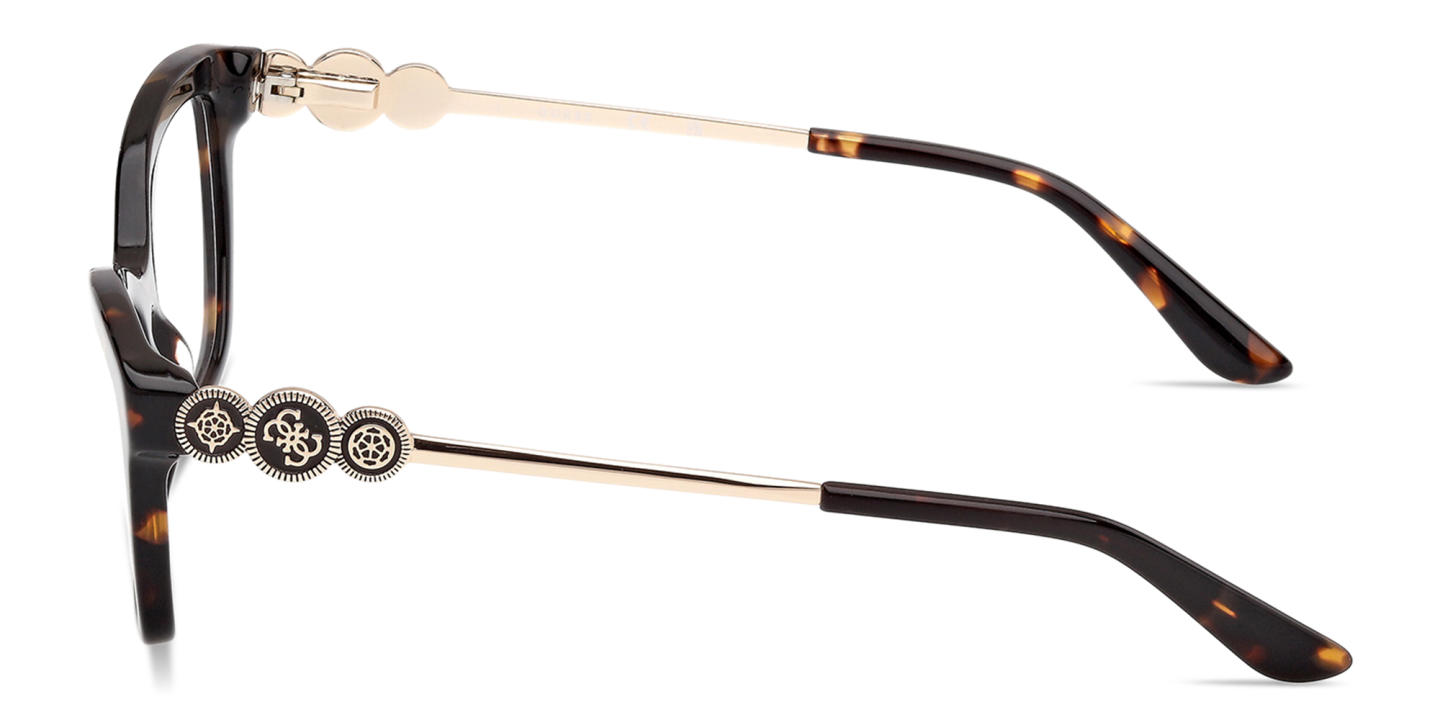 Shop Guess Rectangle Eyeglasses in Havana online.