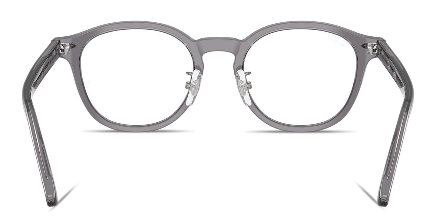 Shop Ray-Ban Optics Unisex Square Eyeglasses in Transparent Grey online.