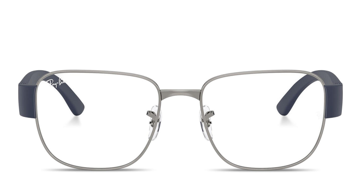 Shop Ray-Ban Optics Unisex Square Eyeglasses in Gunmetal online.