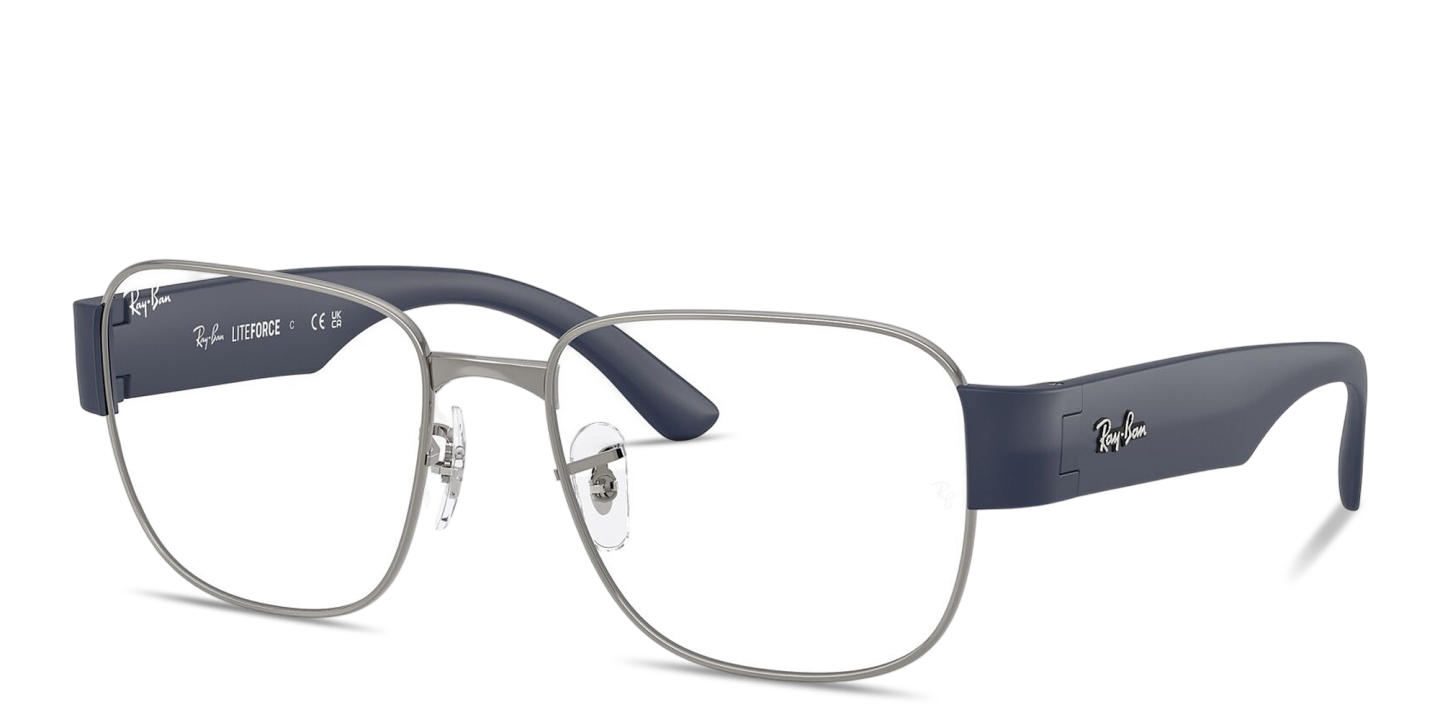 Shop Ray-Ban Optics Unisex Square Eyeglasses in Gunmetal online.