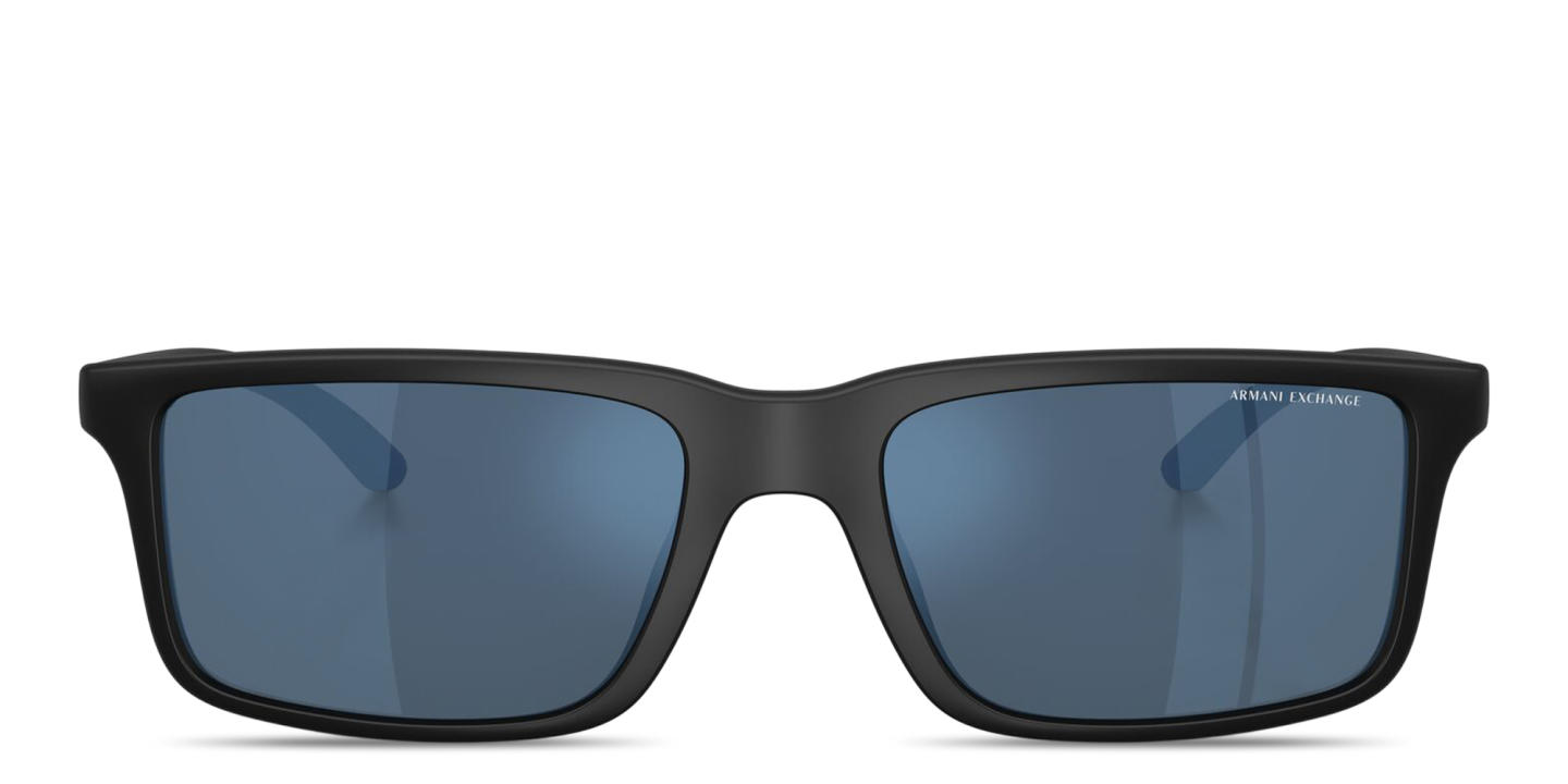 Armani Exchange Logo Print Rectangle Sunglasses in Black – Product Photo 0