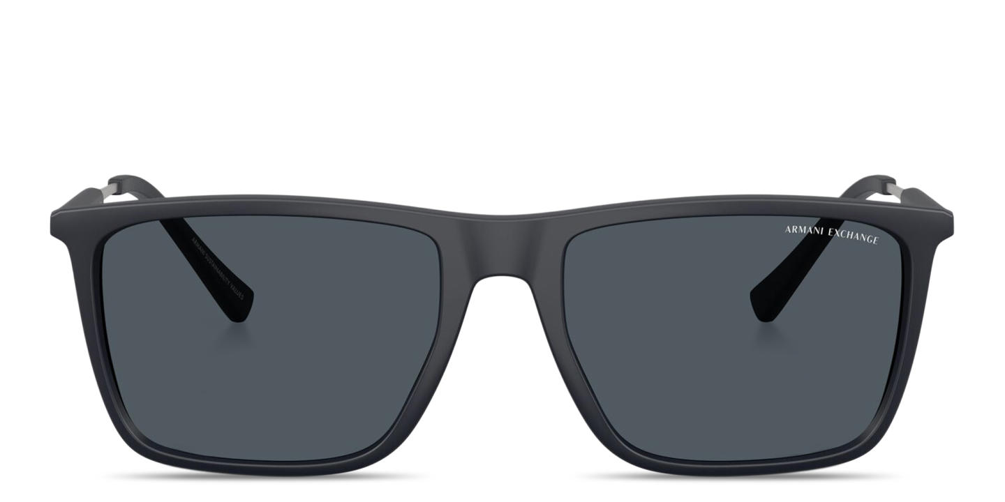 Shop Armani Exchange A|X Logo Square Sunglasses in Blue online.
