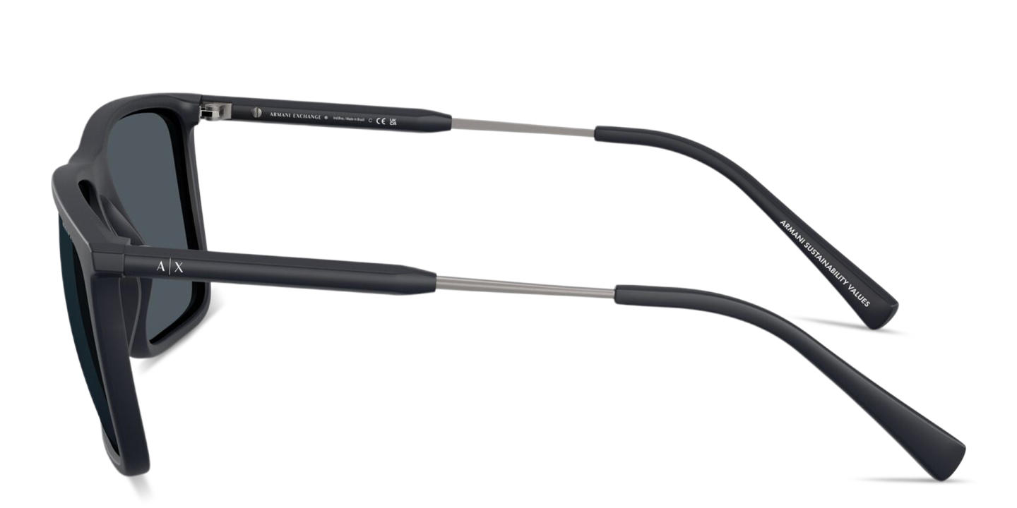 Shop Armani Exchange A|X Logo Square Sunglasses in Blue online.