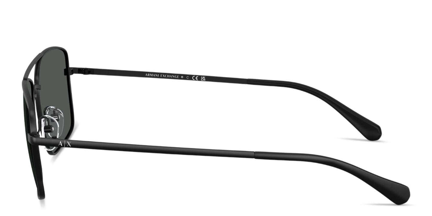 Armani Exchange A|X Logo Pilot Sunglasses in Black – Product Photo 2
