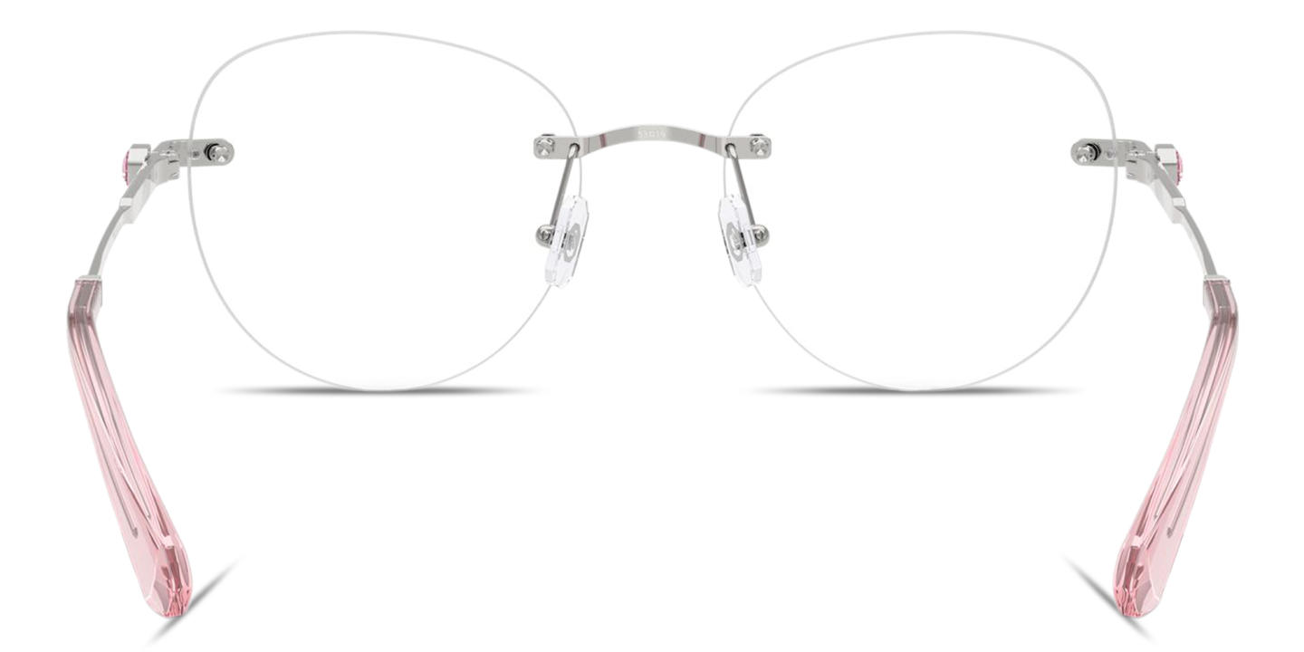 Swarovski Crystal-Embellished Rimless Panthos Eyeglasses in Silver – Product Photo 3