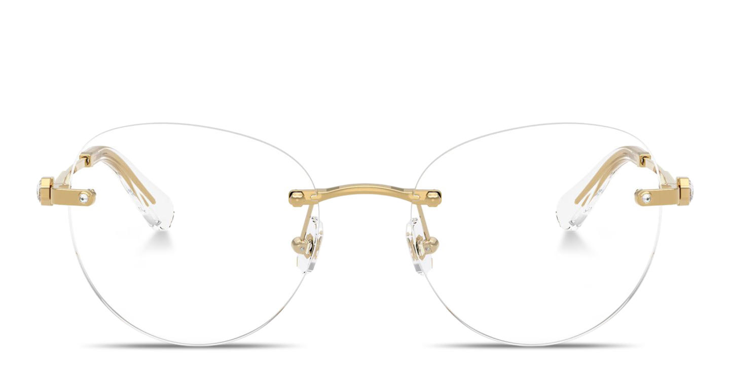 Swarovski Crystal-Embellished Rimless Panthos Eyeglasses in Gold – Product Photo 0