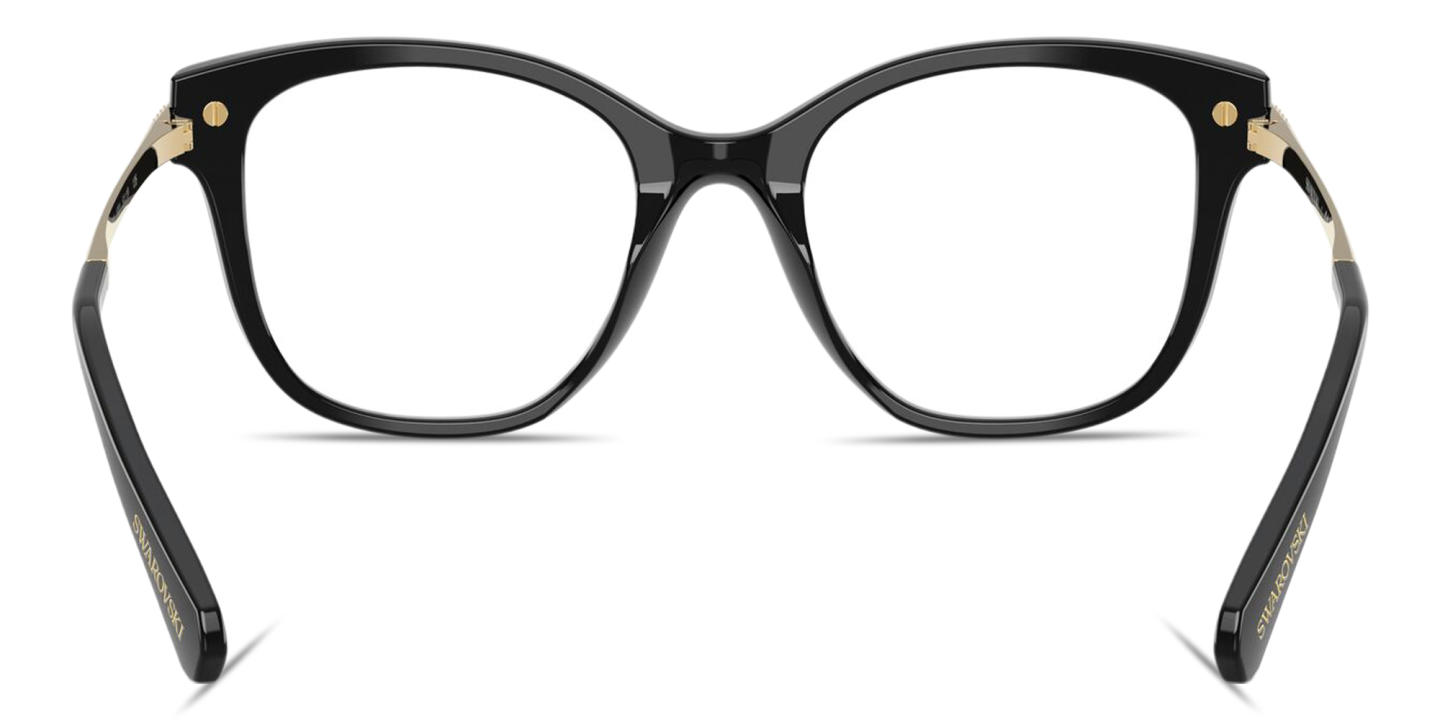 Shop Swarovski Crystal-Embellished Square Eyeglasses in Black online.