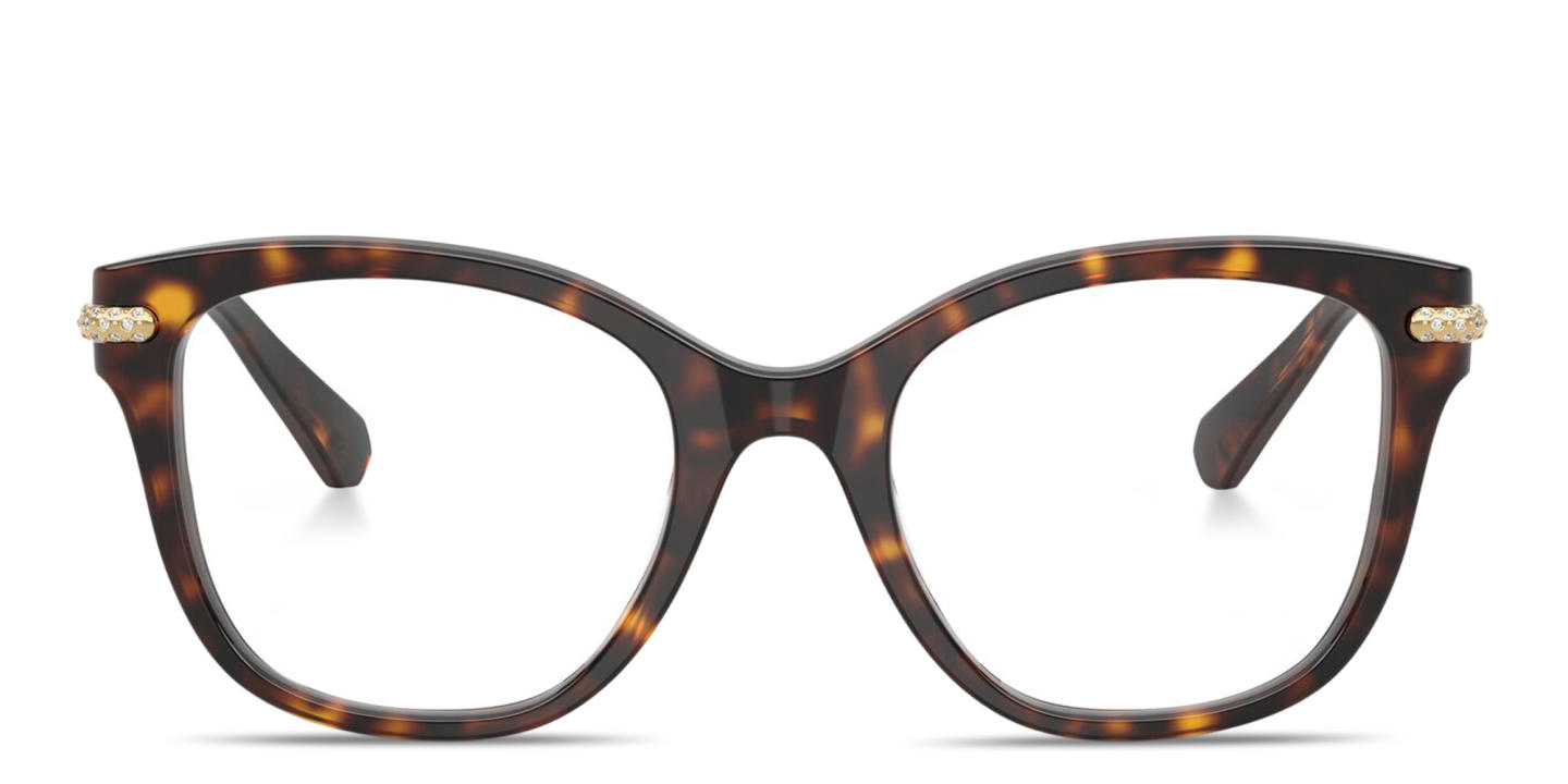 Swarovski Crystal-Embellished Square Eyeglasses in Havana – Product Photo 0