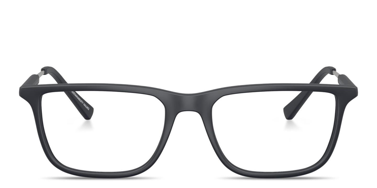 Shop Armani Exchange A|X Logo Pillow Eyeglasses in Blue online.