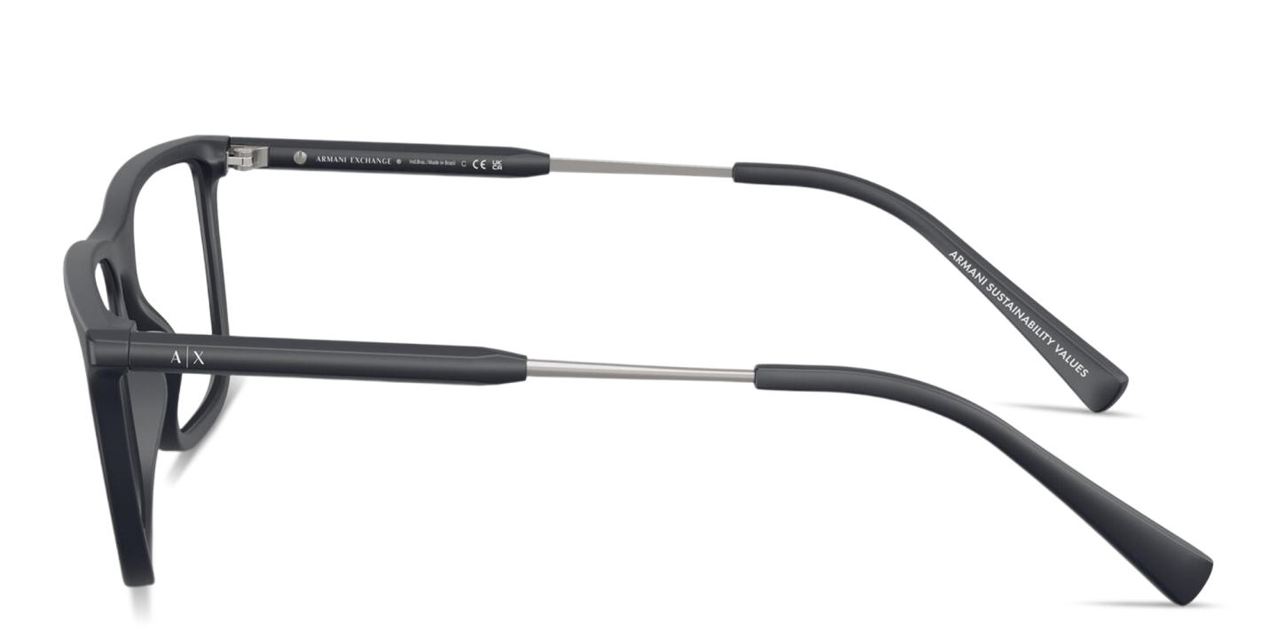 Shop Armani Exchange A|X Logo Pillow Eyeglasses in Blue online.