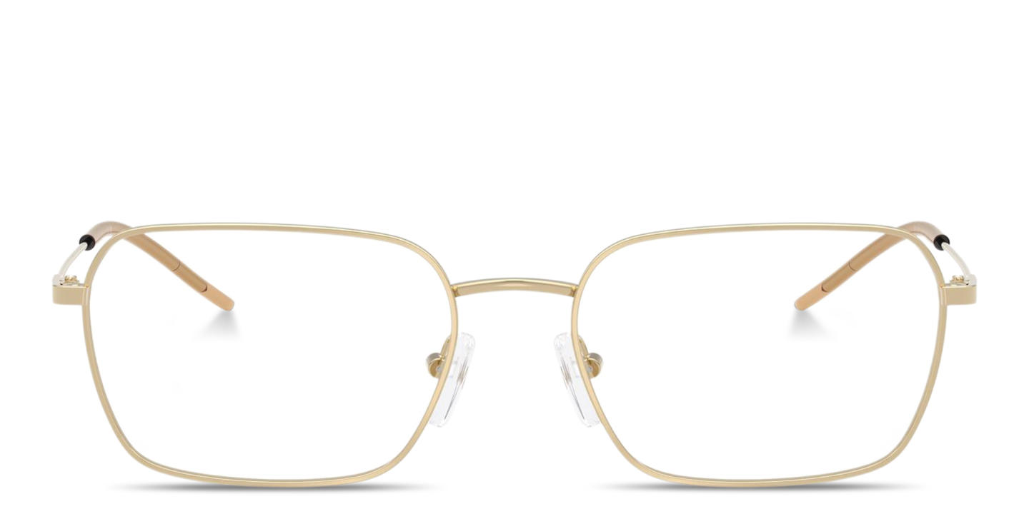 Shop Armani Exchange A|X Engraved Logo Square Eyeglasses in Gold online.