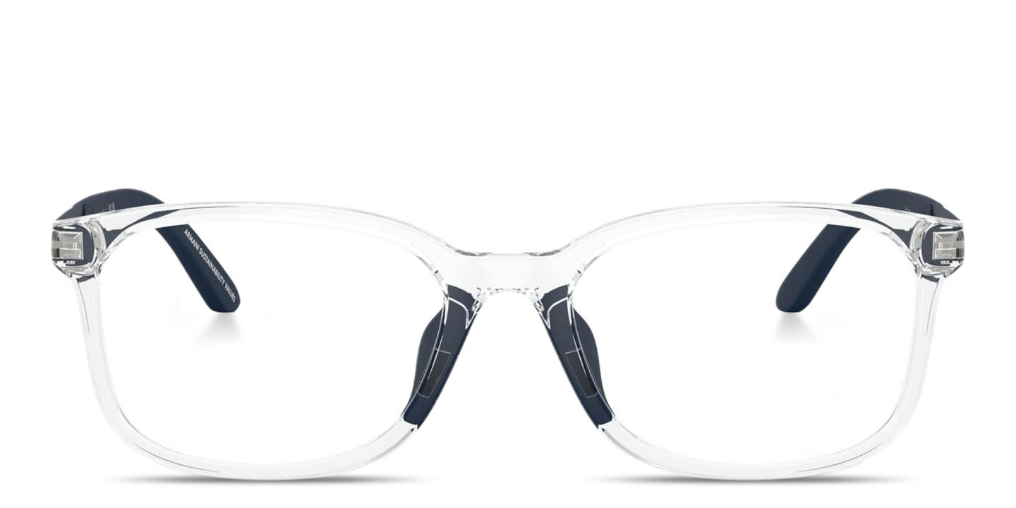Shop Emporio Armani Eagle Logo Kids Pillow Eyeglasses in Crystal online.