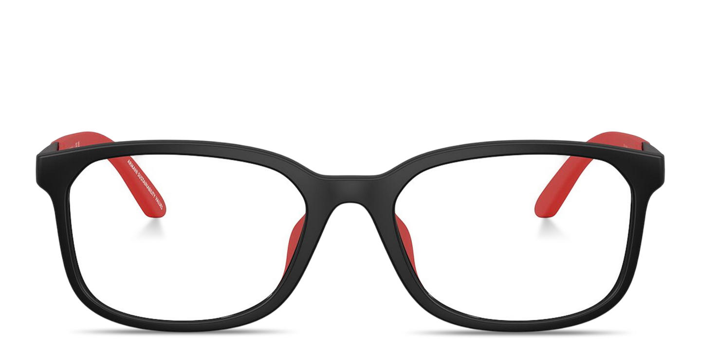 Shop Emporio Armani Eagle Logo Kids Pillow Eyeglasses in Black online.