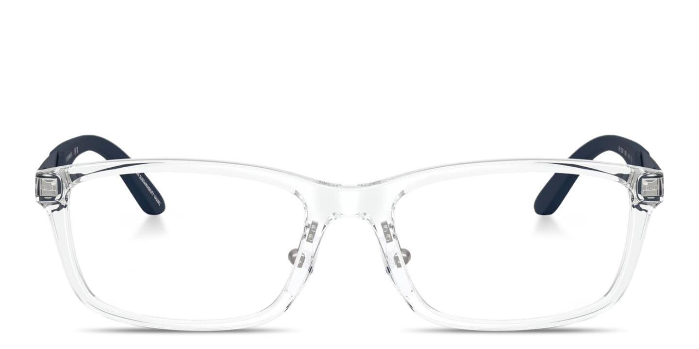 Shop Emporio Armani Eagle Logo Kids Rectangle Eyeglasses in Crystal online.