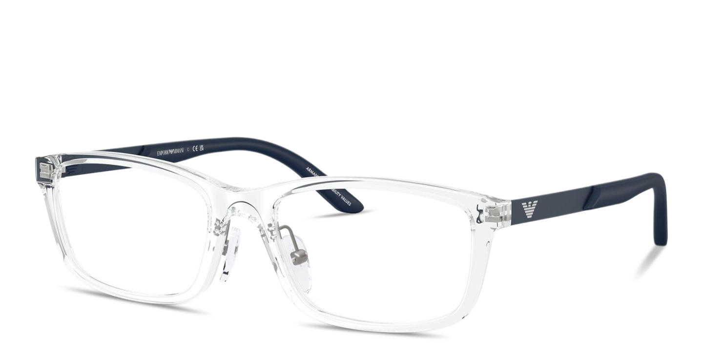 Shop Emporio Armani Eagle Logo Kids Rectangle Eyeglasses in Crystal online.