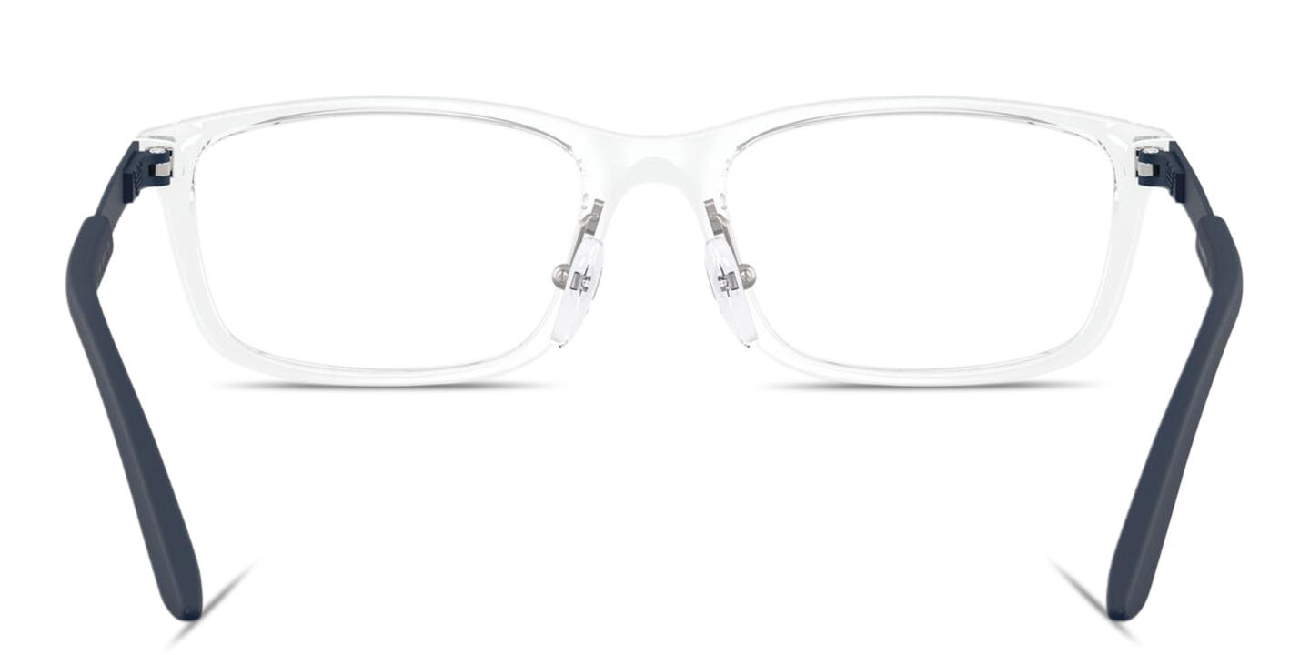 Shop Emporio Armani Eagle Logo Kids Rectangle Eyeglasses in Crystal online.