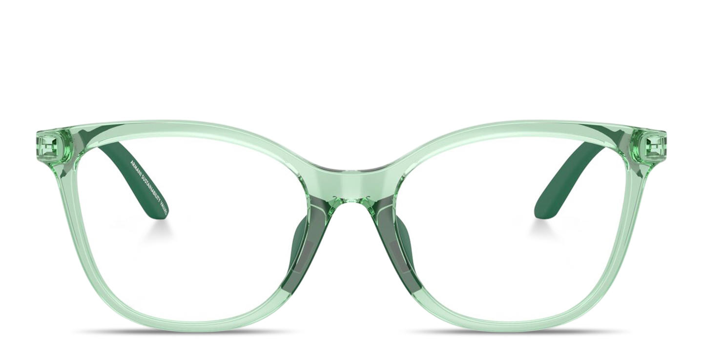 Emporio Armani Eagle Logo Kids Butterfly Eyeglasses in Transparent Green – Product Photo 0