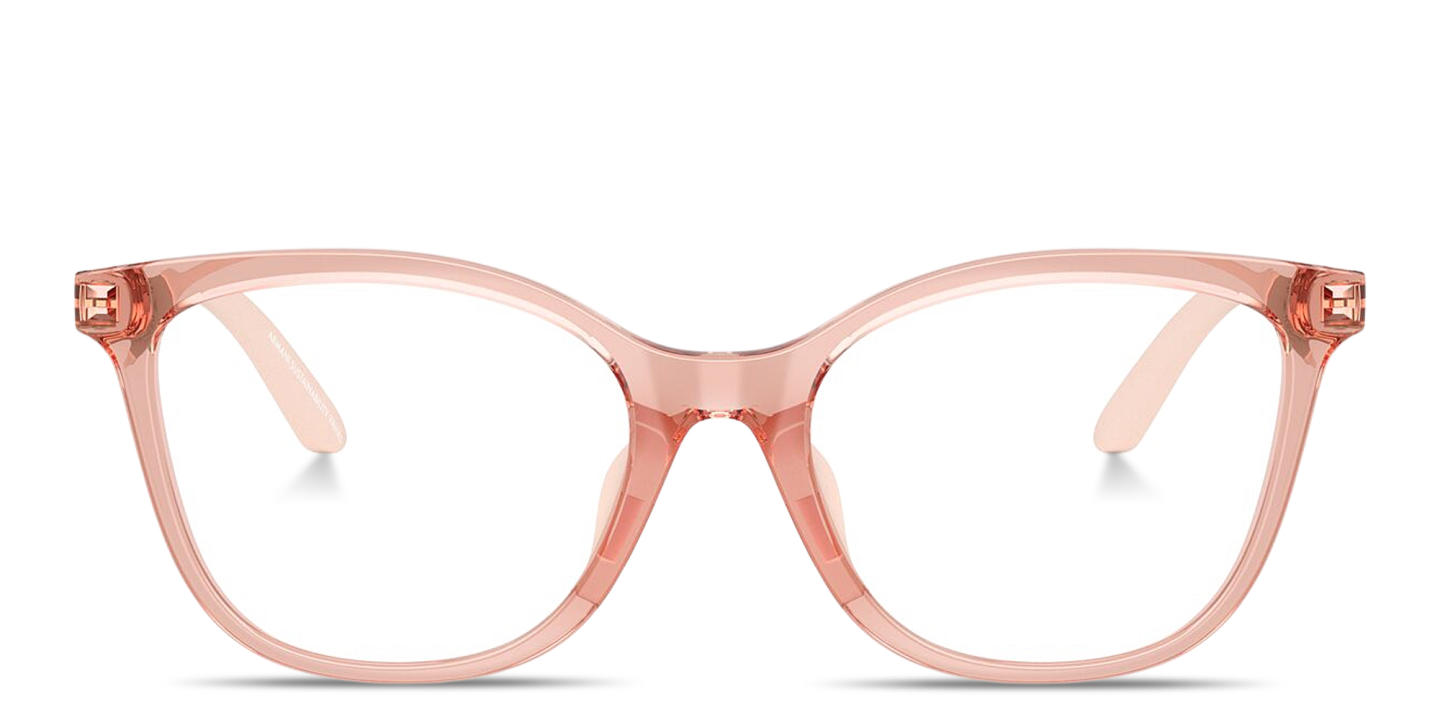 Emporio Armani Eagle Logo Kids Butterfly Eyeglasses in Transparent Pink – Product Photo 0