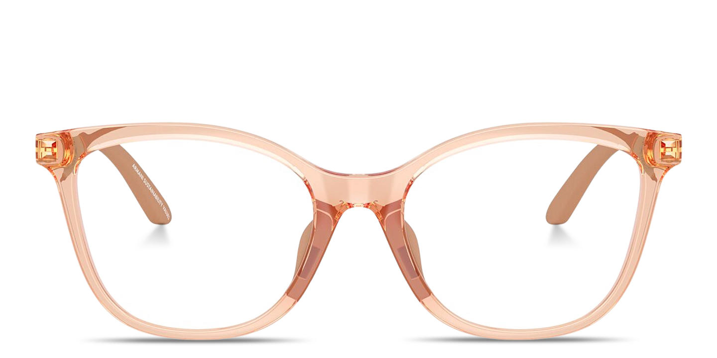 Emporio Armani Eagle Logo Kids Butterfly Eyeglasses in Transparent Beige – Product Photo 0