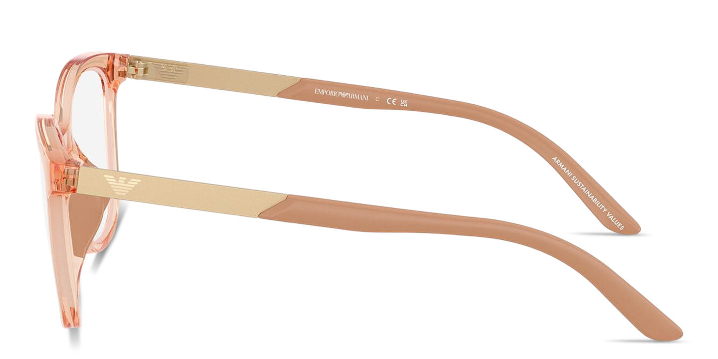 Emporio Armani Eagle Logo Kids Butterfly Eyeglasses in Transparent Beige – Product Photo 2