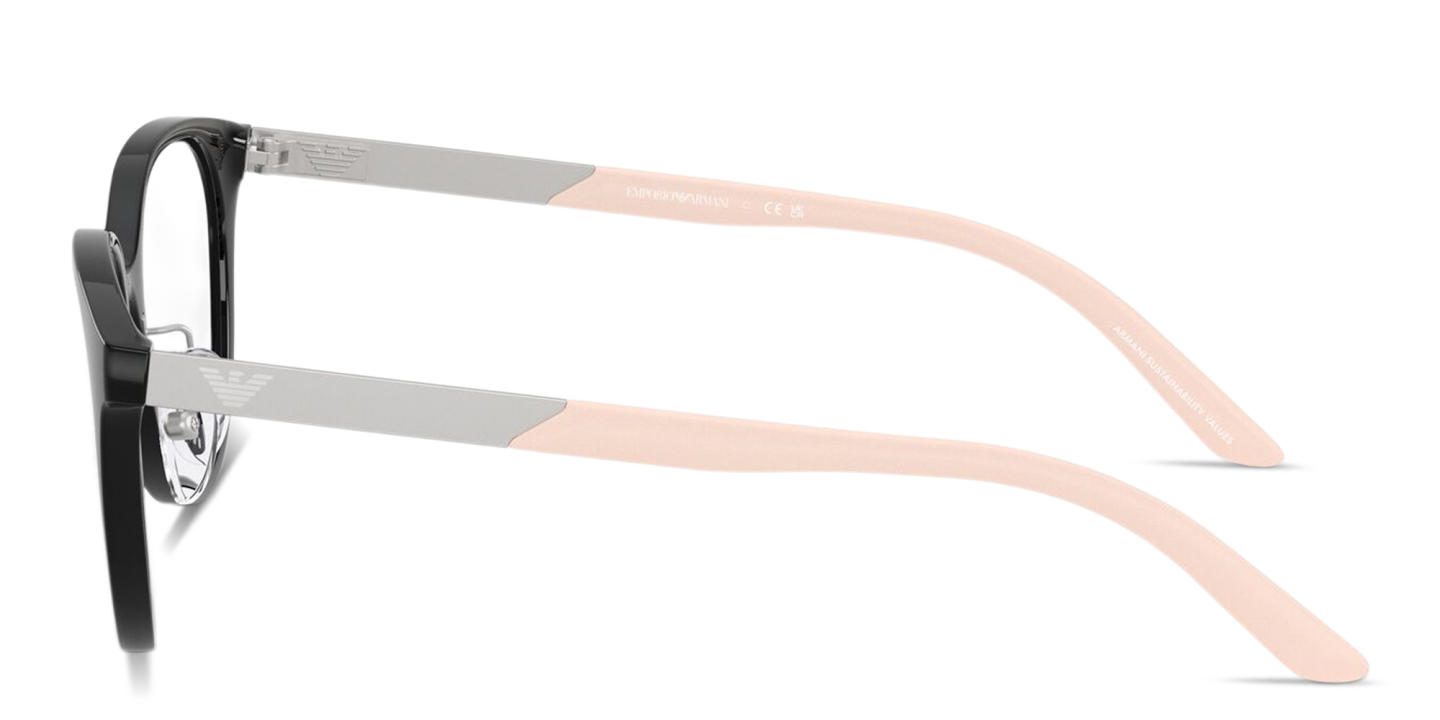 Shop Emporio Armani Eagle Logo Kids Cat-Eye Eyeglasses in Black online.