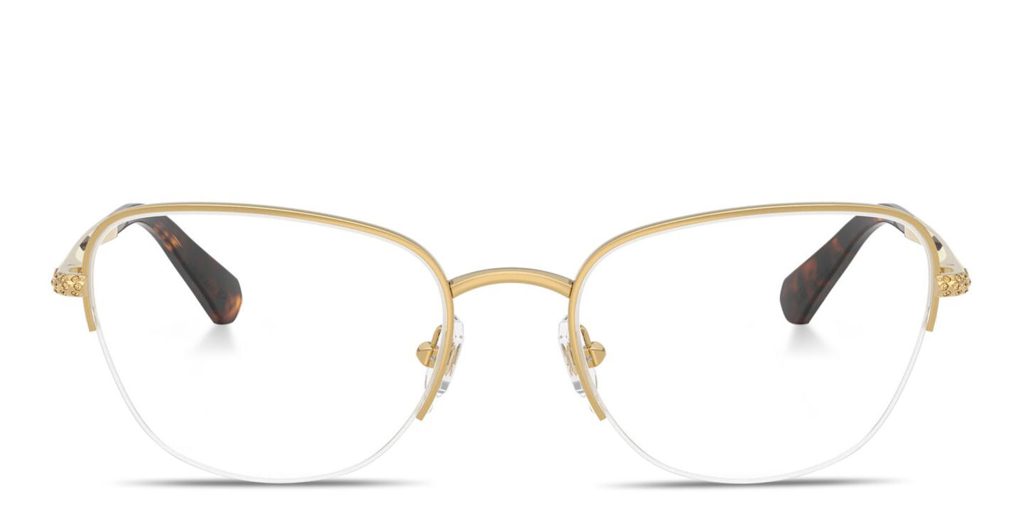 Swarovski Crystal-Embellished Half-Rim Cat-Eye Eyeglasses in Gold – Product Photo 0