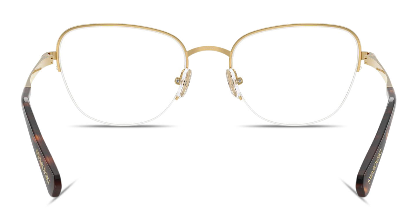 Swarovski Crystal-Embellished Half-Rim Cat-Eye Eyeglasses in Gold – Product Photo 3