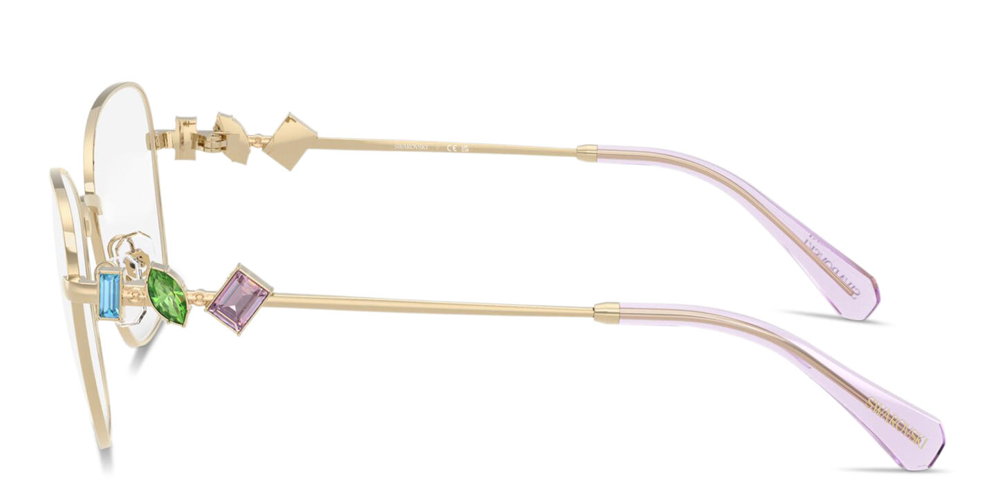 Shop Swarovski Crystal Irregular Eyeglasses in Gold online.