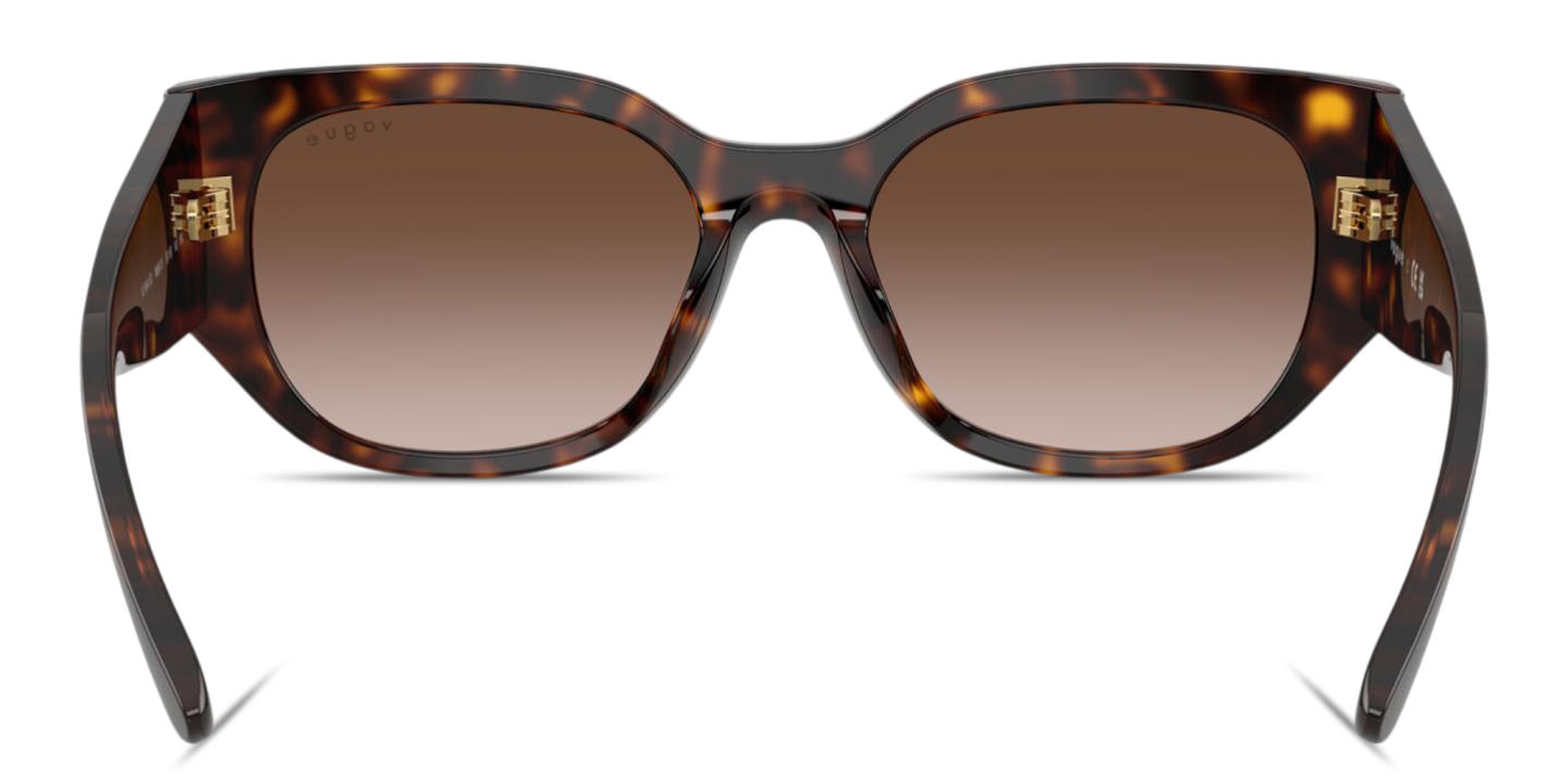 Shop Vogue Eyewear Logo Lettering Irregular Sunglasses in Dark Havana online.
