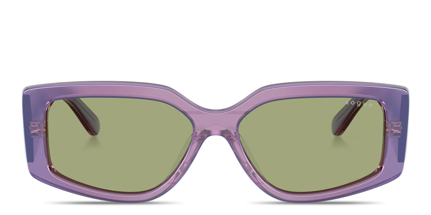 Vogue Eyewear Logo Lettering Rectangle Sunglasses in Purple – Product Photo 0