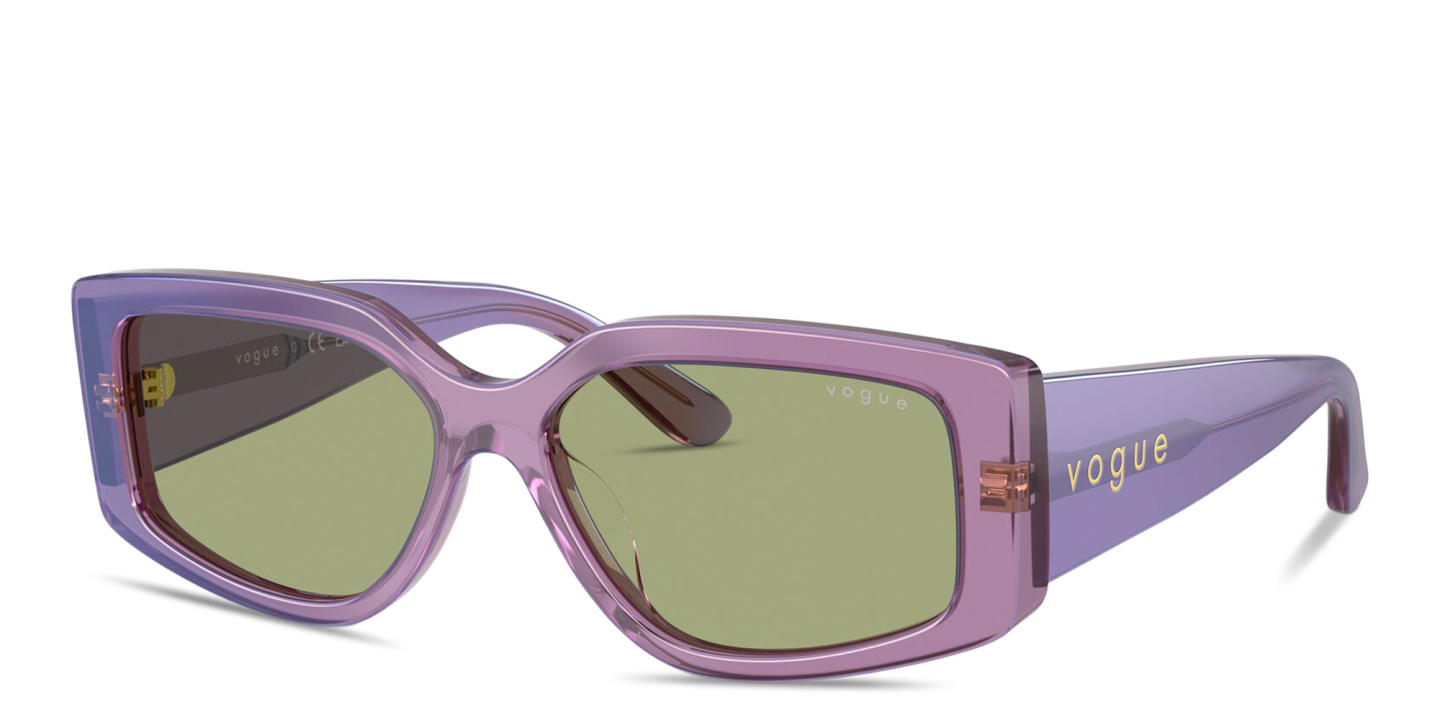 Vogue Eyewear Logo Lettering Rectangle Sunglasses in Purple – Product Photo 1
