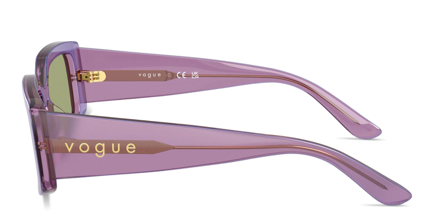 Vogue Eyewear Logo Lettering Rectangle Sunglasses in Purple – Product Photo 2