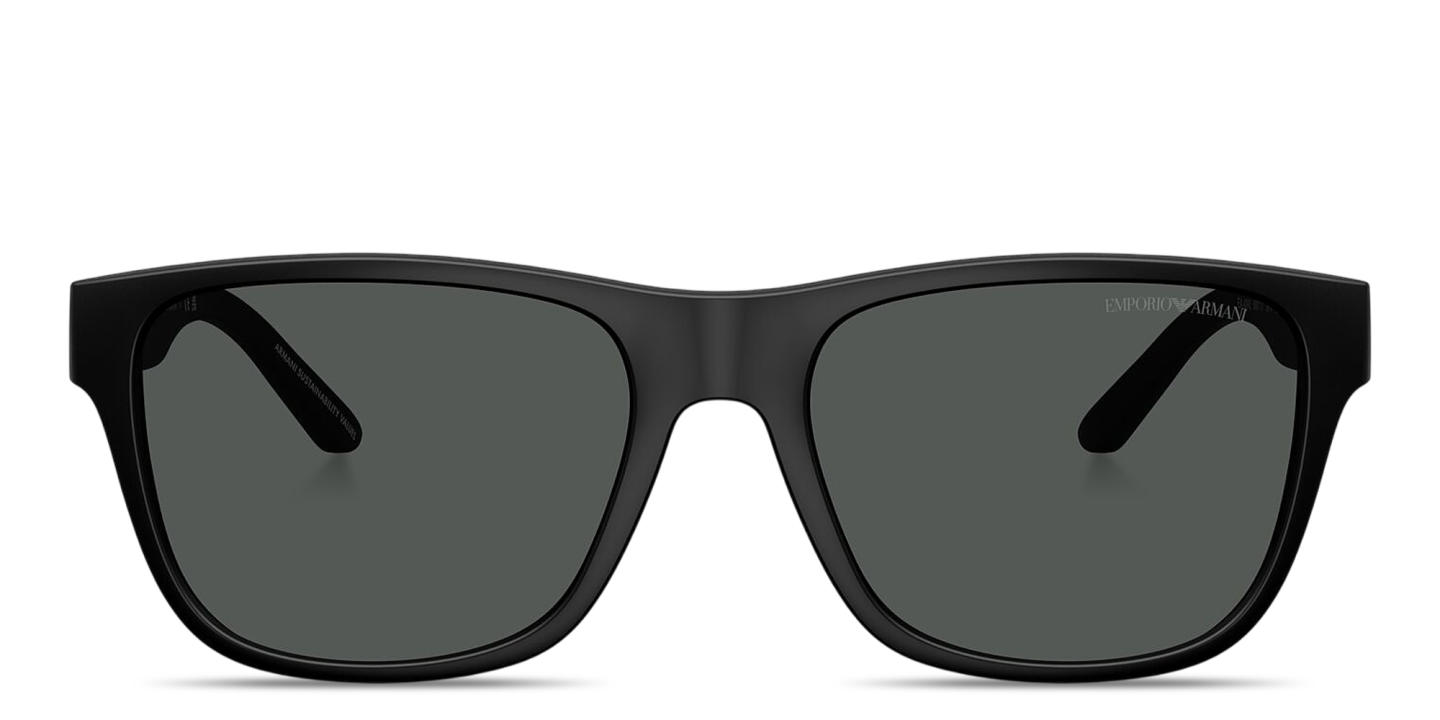 Emporio Armani Eagle Logo Square Sunglasses in Matte Black – Product Photo 0