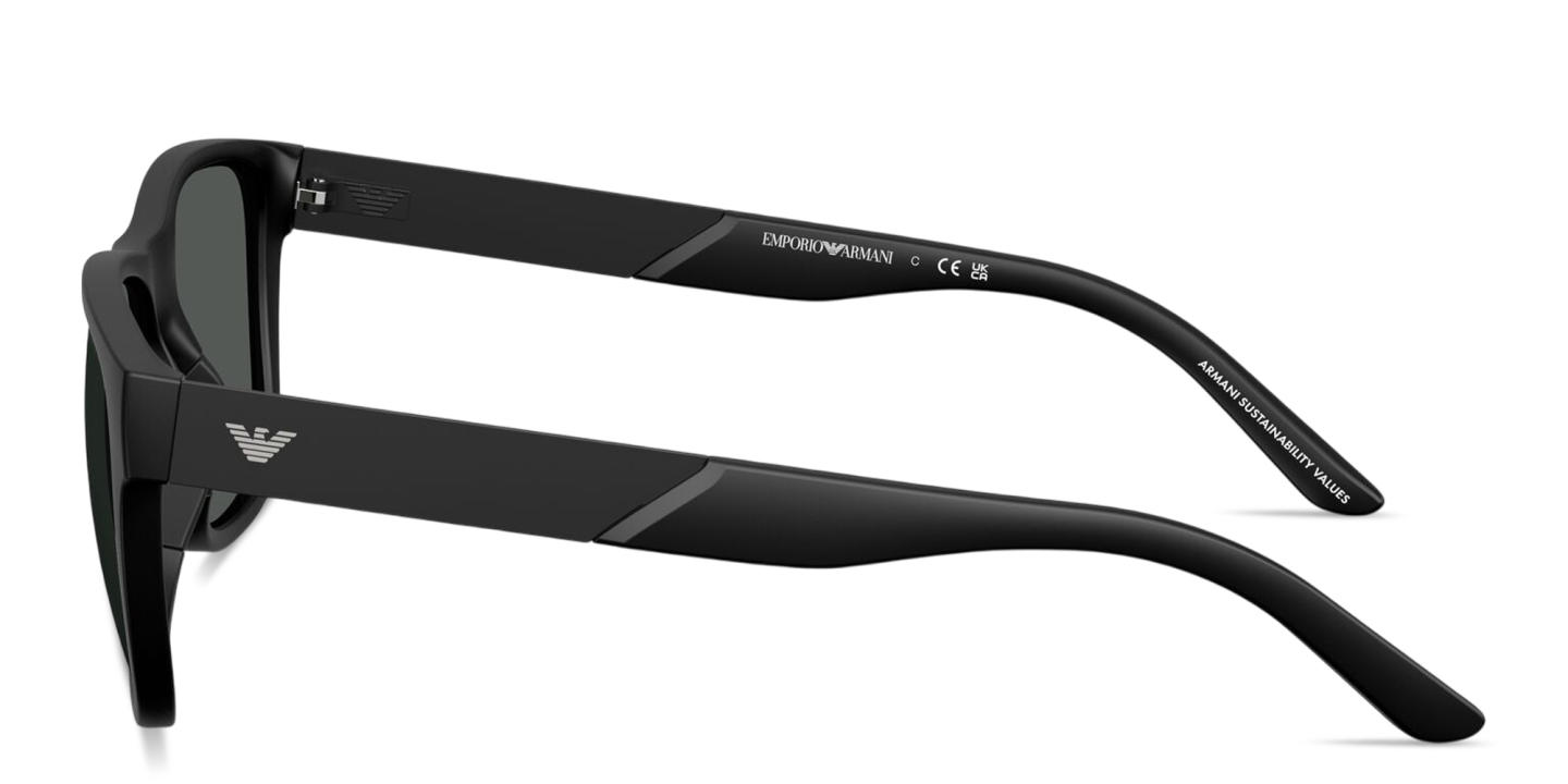 Emporio Armani Eagle Logo Square Sunglasses in Matte Black – Product Photo 2