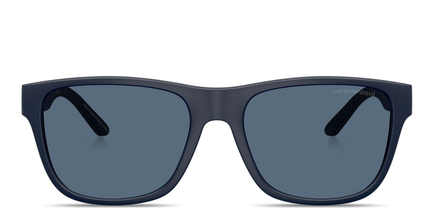 Emporio Armani Eagle Logo Square Sunglasses in Blue – Product Photo 0