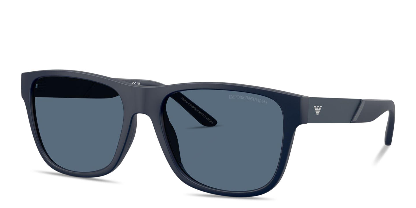 Emporio Armani Eagle Logo Square Sunglasses in Blue – Product Photo 1