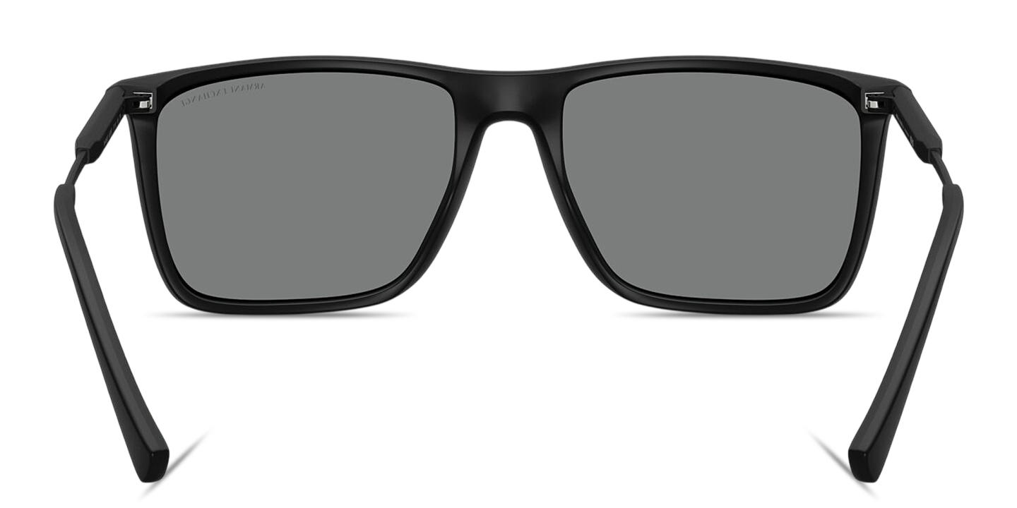 Shop Armani Exchange A|X Logo Square Sunglasses in Matte Black online.