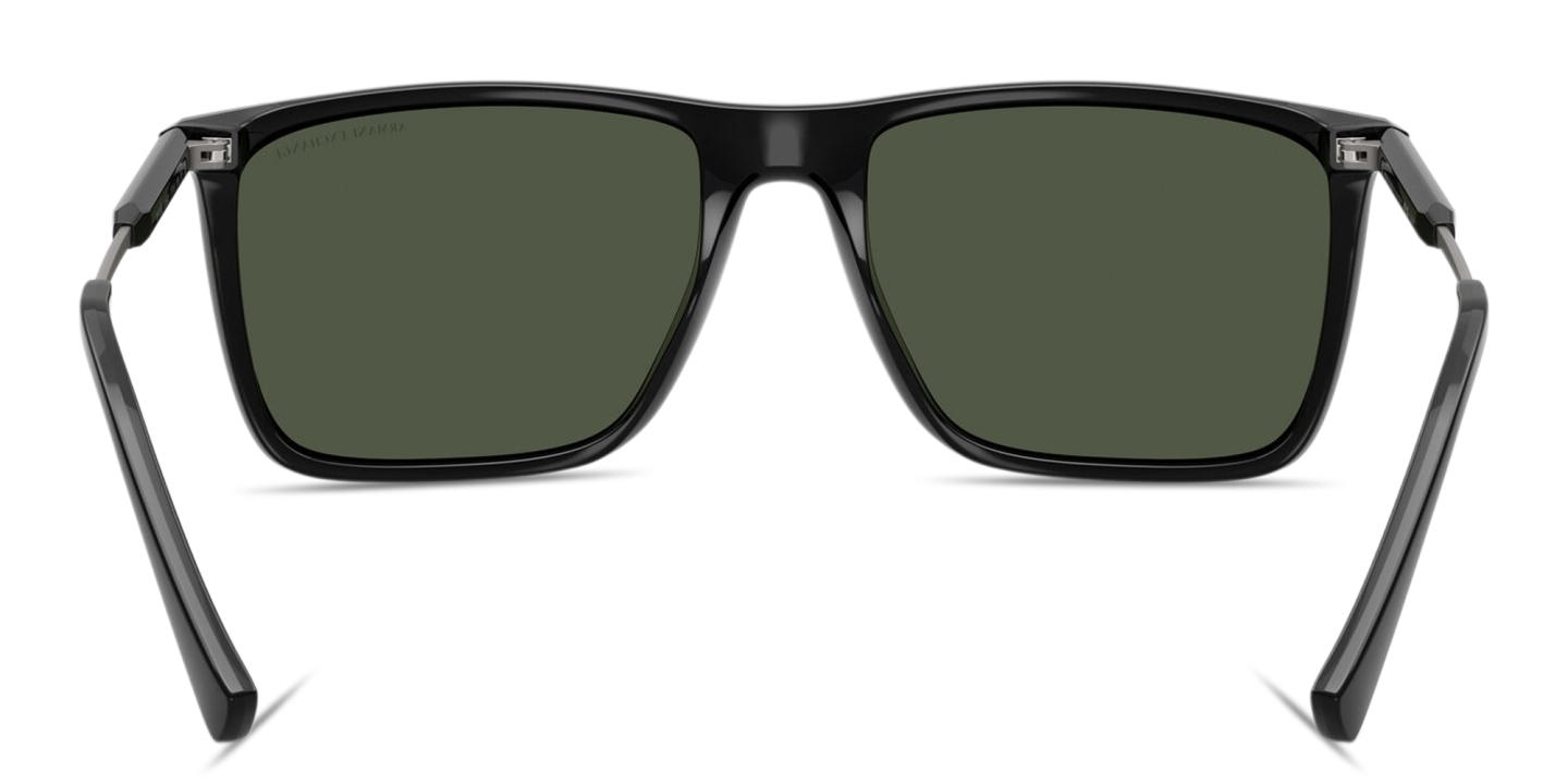 Shop Armani Exchange A|X Logo Square Sunglasses in Black online.