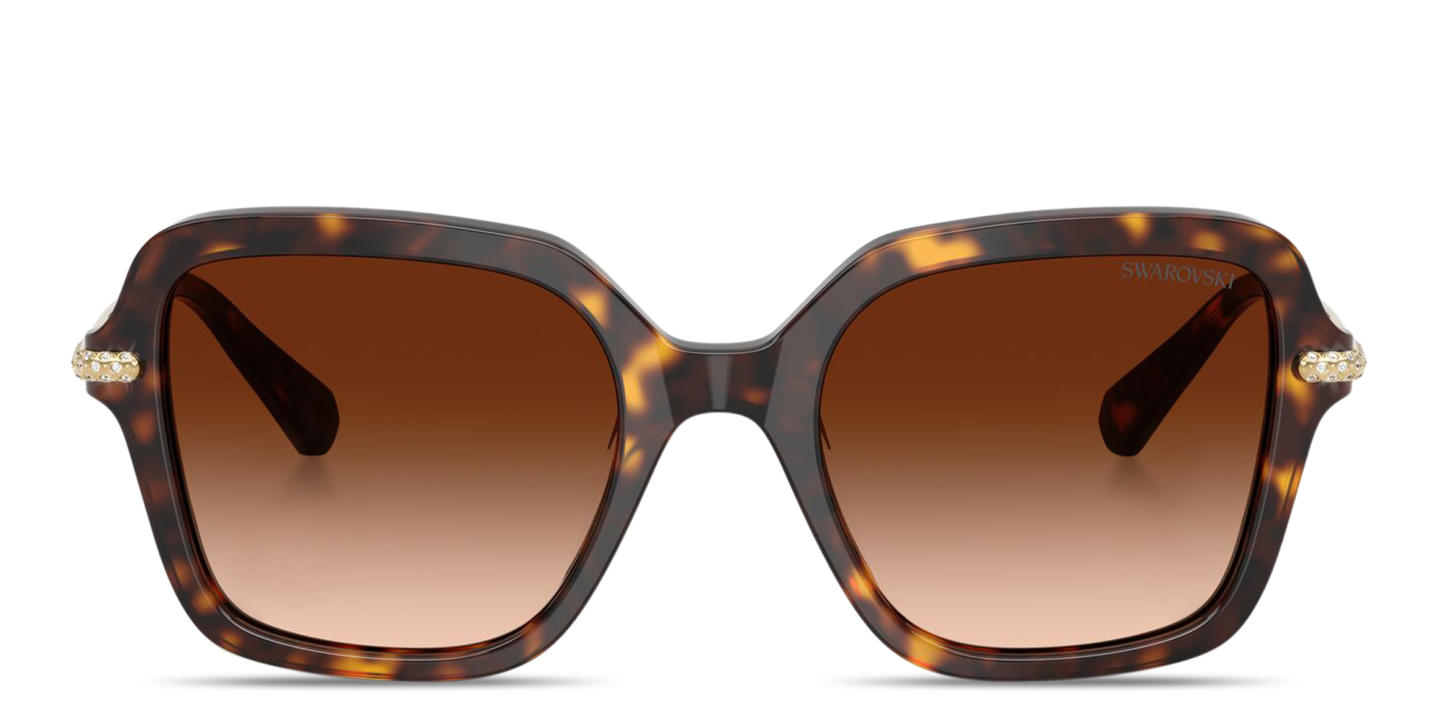 Shop Swarovski Crystal Irregular Sunglasses in Havana online.