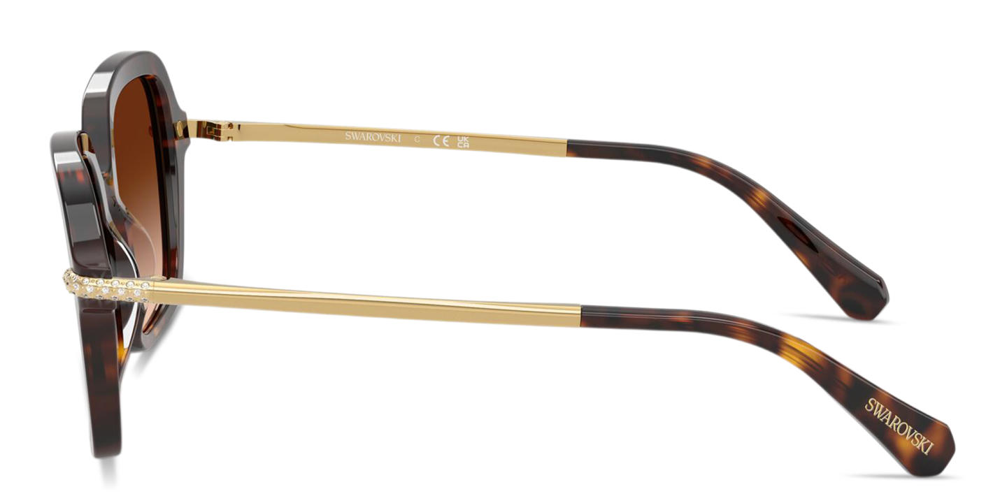 Shop Swarovski Crystal Irregular Sunglasses in Havana online.