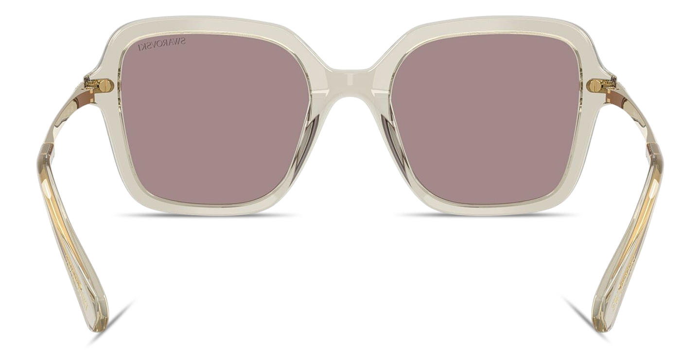 Shop Swarovski Crystal Irregular Sunglasses in Transparent Beige online.