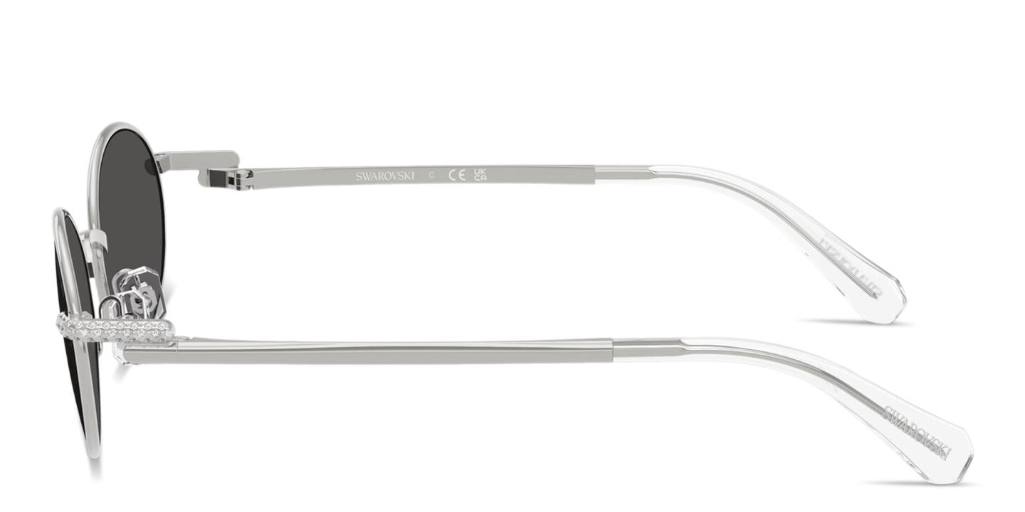 Shop Swarovski Crystal Oval Sunglasses in Silver online.