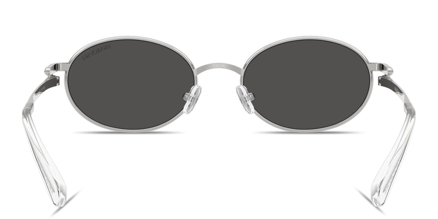 Shop Swarovski Crystal Oval Sunglasses in Silver online.