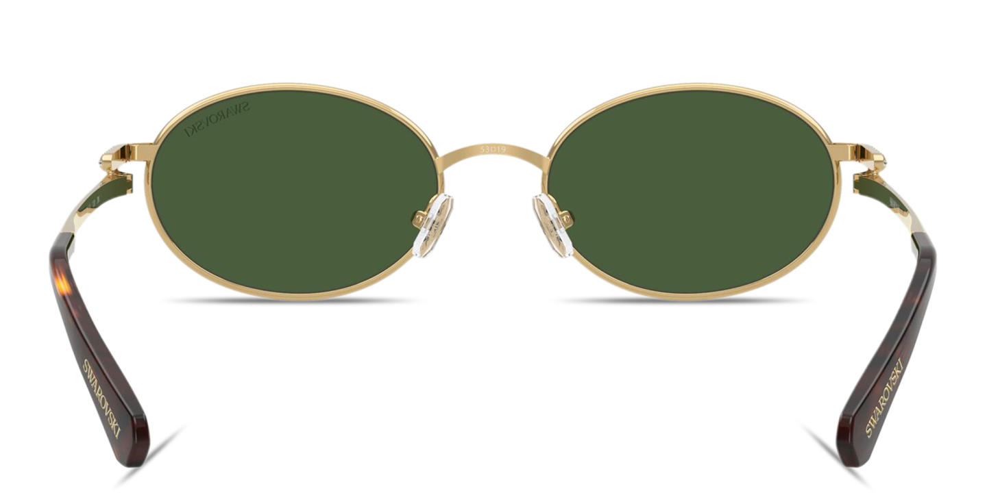 Shop Swarovski Crystal Oval Sunglasses in Gold online.