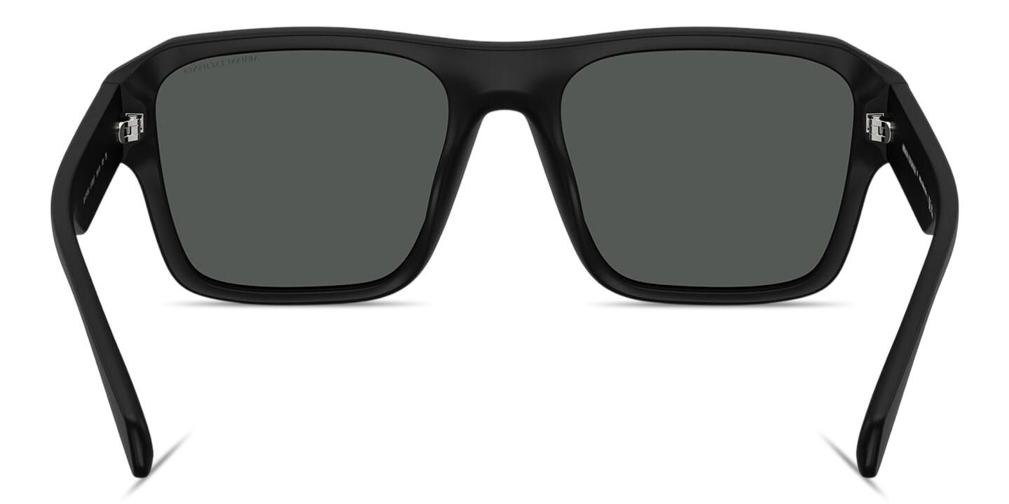 Shop Armani Exchange A|X Logo Square Sunglasses in Matte Black online.