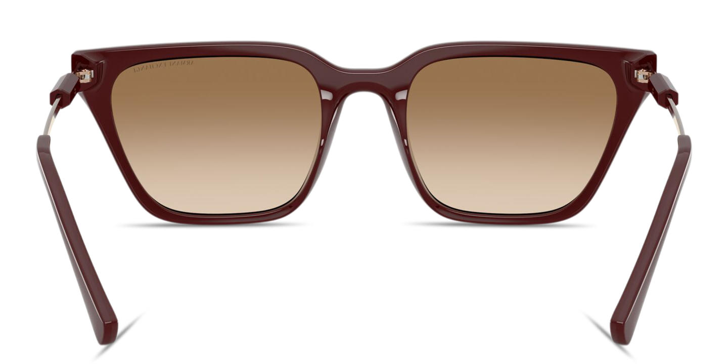 Shop Armani Exchange Logo Print Cat-Eye Sunglasses in Bordeaux online.