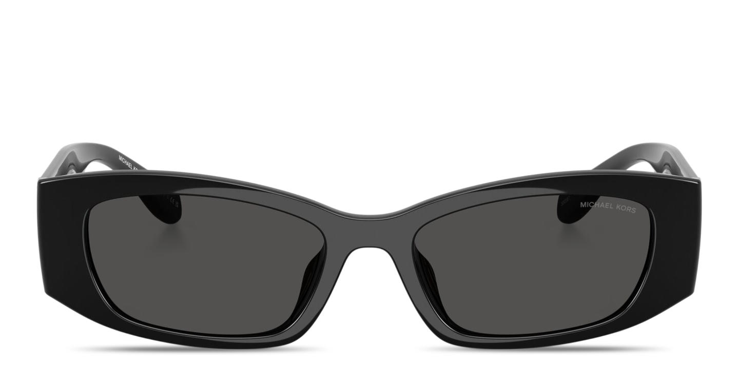 Shop Michael Kors Rhodes Irregular Sunglasses in Black online.