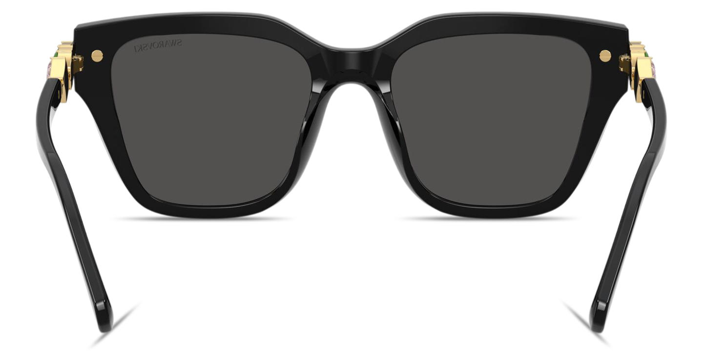 Shop Swarovski Crystal-Embellished Irregular Sunglasses in Black online.